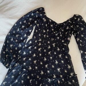 Hollister - Long-Sleeve Lace-Up Mini Dress - S